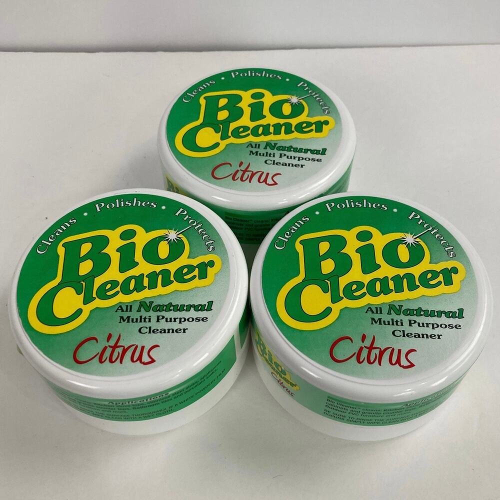Bio Cleaner Citrus All Natural Cleaner 10 oz Clay with Sponge Lot fo 3 Unused